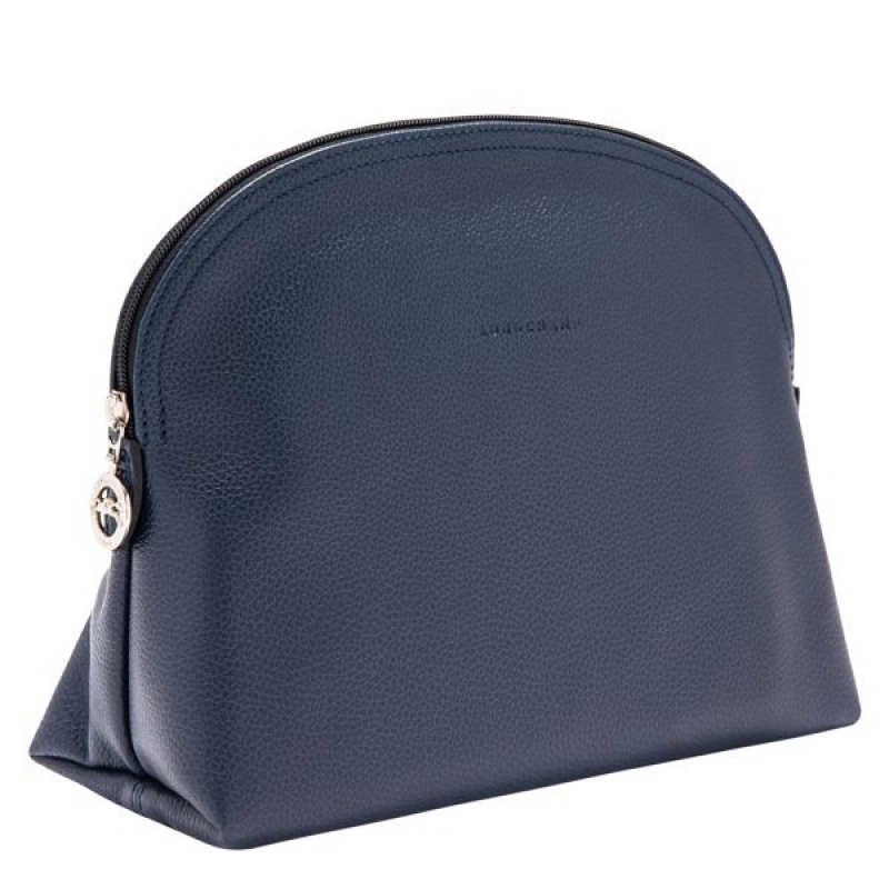 Navy Longchamp Le Foulonne Men's Toiletry Bags | 89074-UDYG