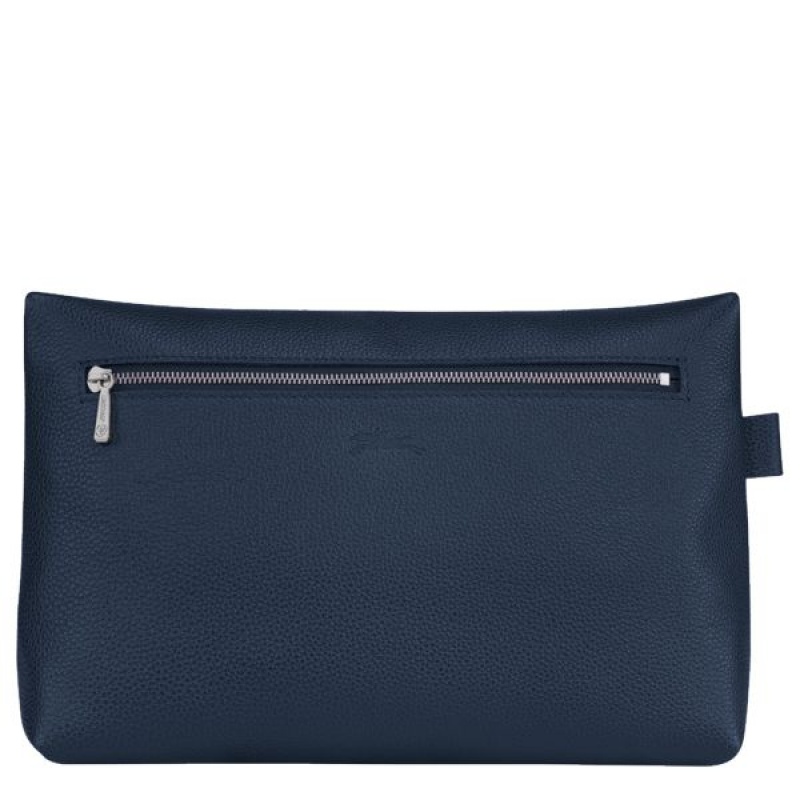 Navy Longchamp Le Foulonne Men's Toiletry Bags | 36159-JAHX