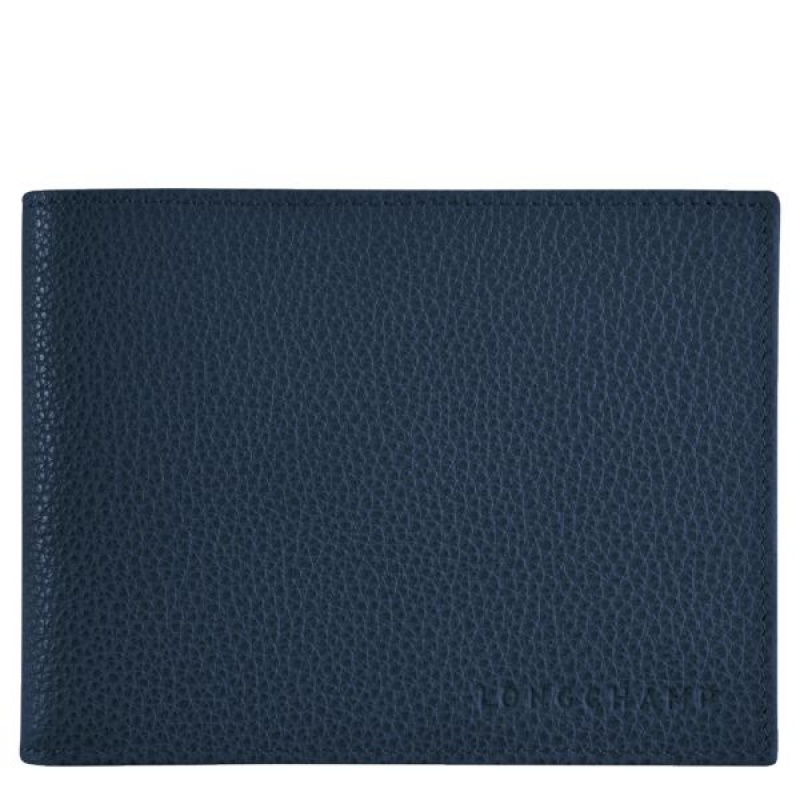 Navy Longchamp Le Foulonne Men\'s Wallets | 60741-HKJT