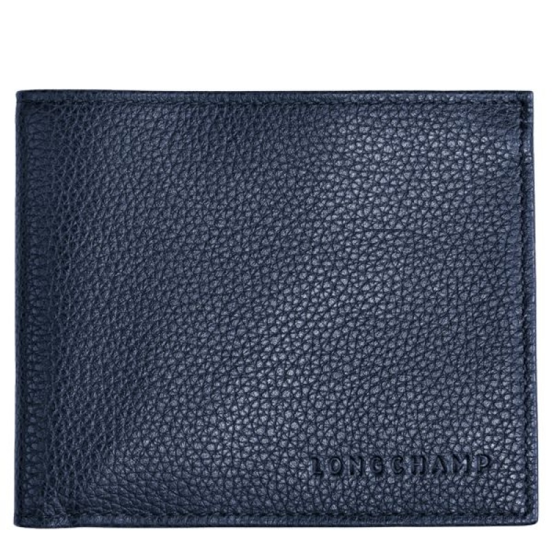 Navy Longchamp Le Foulonne Men\'s Wallets | 32749-WKXZ