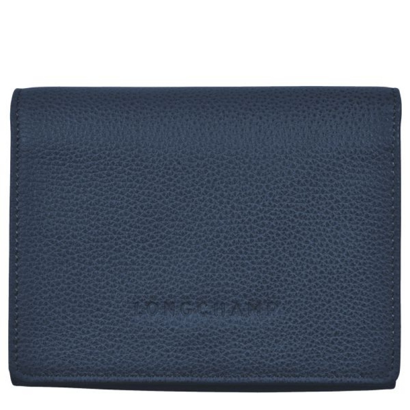 Navy Longchamp Le Foulonne Men's Wallets | 91235-XLBT