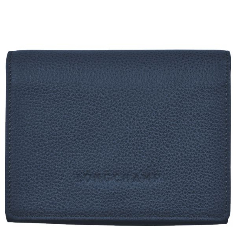 Navy Longchamp Le Foulonne Men\'s Wallets | 91235-XLBT