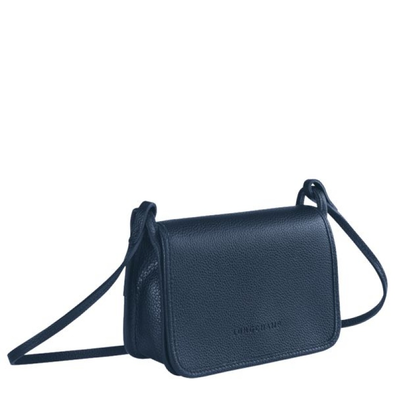 Navy Longchamp Le Foulonne On Chain Women's Crossbody Bags | 62381-UMCE