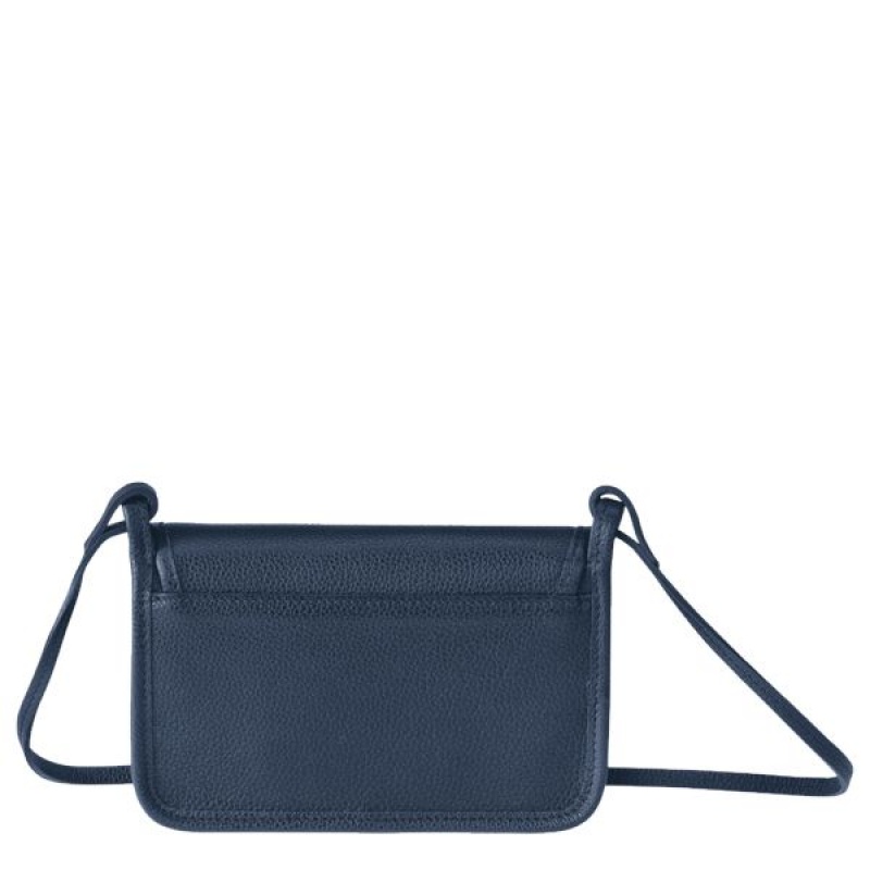 Navy Longchamp Le Foulonne On Chain Women's Crossbody Bags | 62381-UMCE