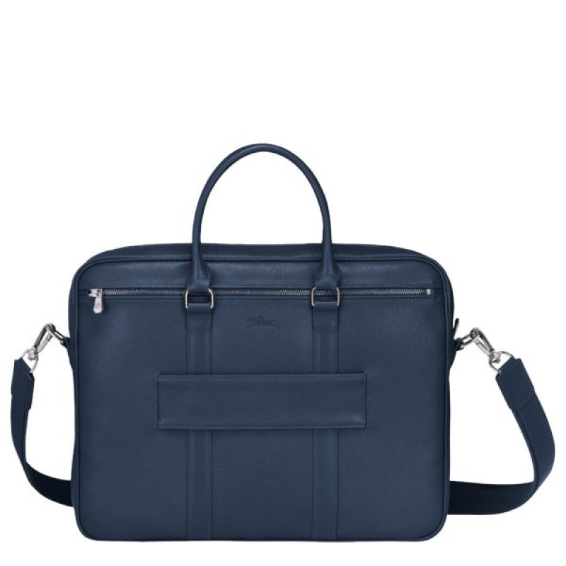 Navy Longchamp Le Foulonne S Men's Briefcase | 53049-DCPZ