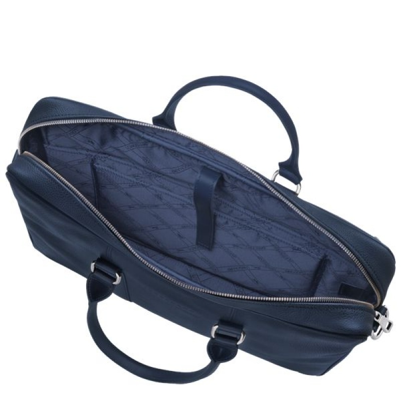 Navy Longchamp Le Foulonne S Men's Briefcase | 53049-DCPZ