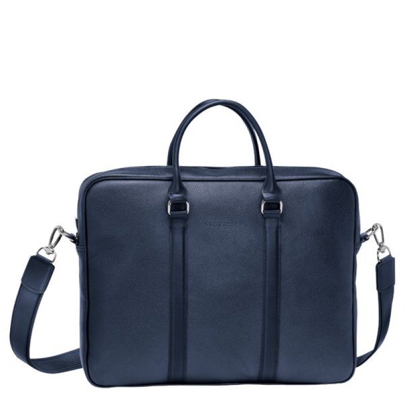 Navy Longchamp Le Foulonne S Men\'s Briefcase | 53049-DCPZ