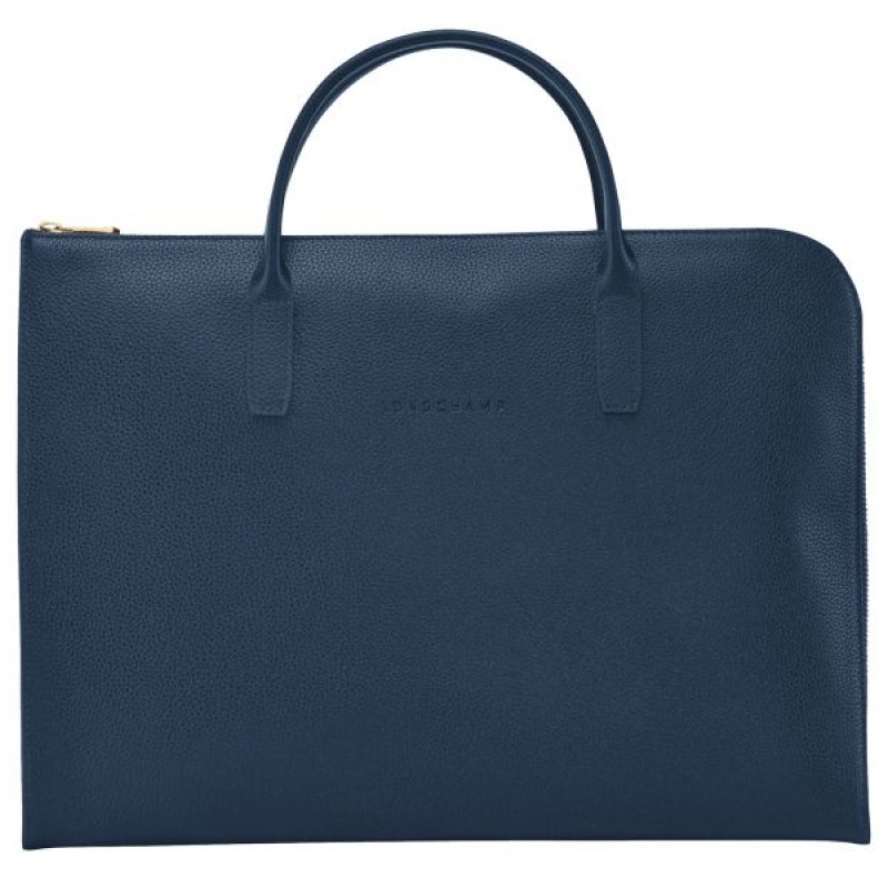 Navy Longchamp Le Foulonne S Men's Briefcase | 52839-SGWJ