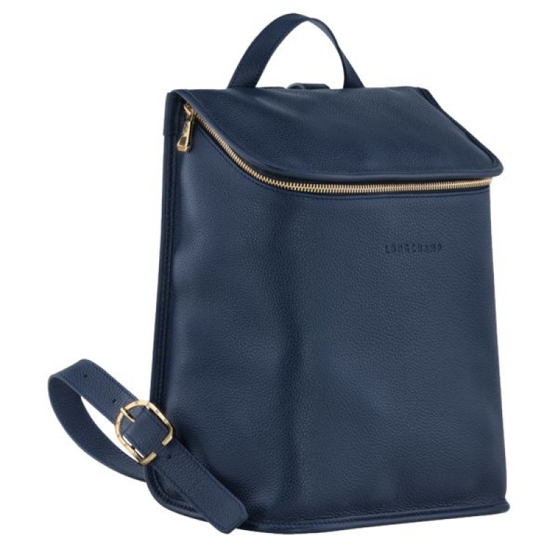 Navy Longchamp Le Foulonne Women's Backpacks | 02468-PQWF