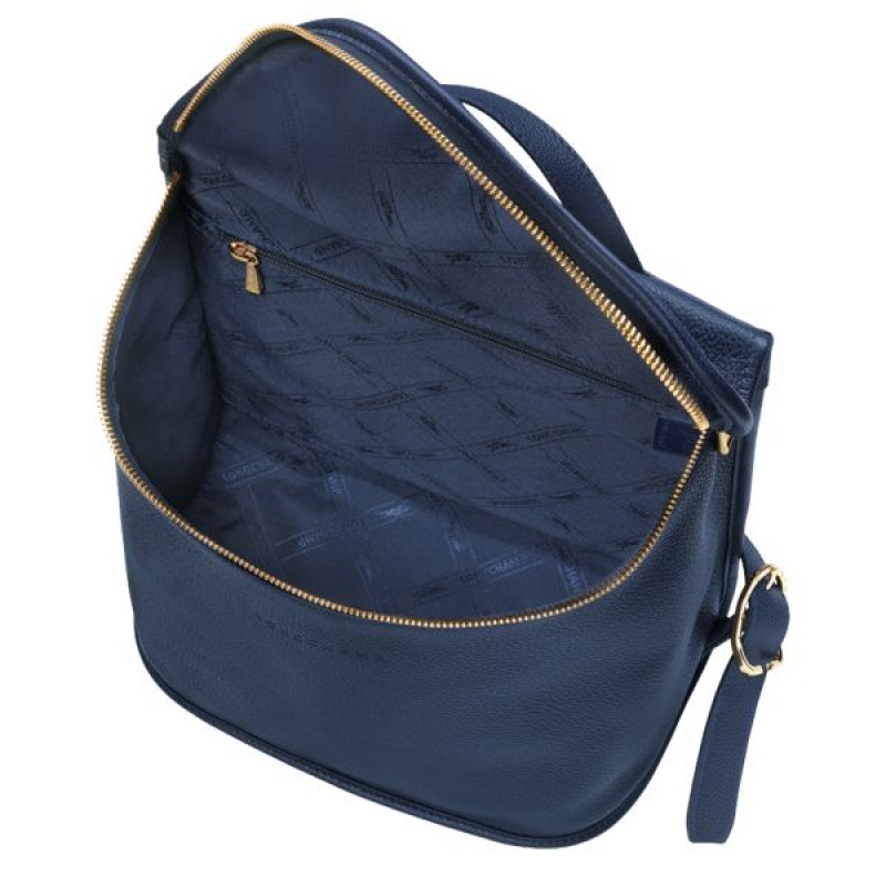 Navy Longchamp Le Foulonne Women's Backpacks | 02468-PQWF