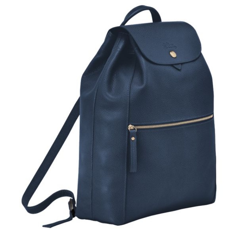 Navy Longchamp Le Foulonne Women's Backpacks | 59326-AQGI