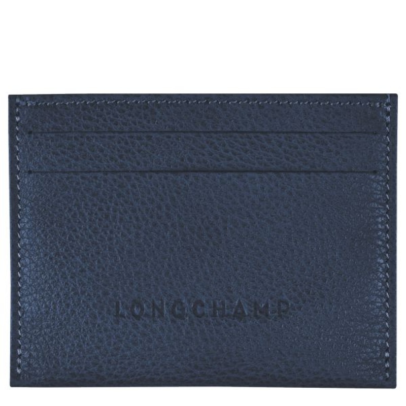 Navy Longchamp Le Foulonne Women's Cardholders | 10654-GFEB