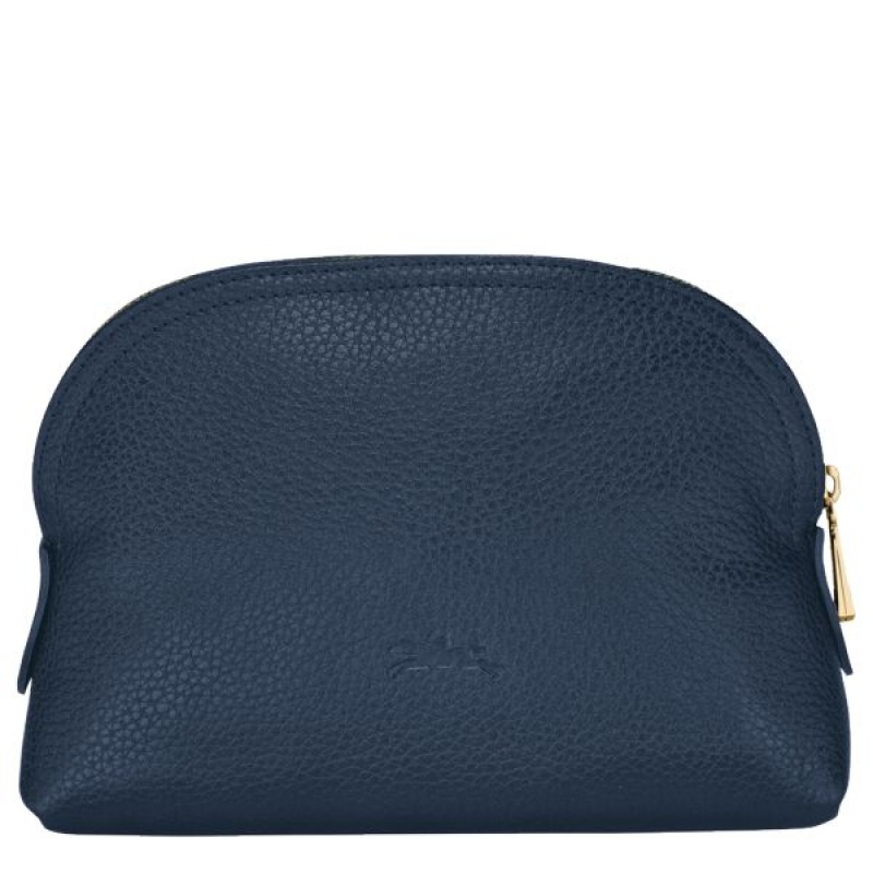 Navy Longchamp Le Foulonne Women's Pouches | 59461-PHQE