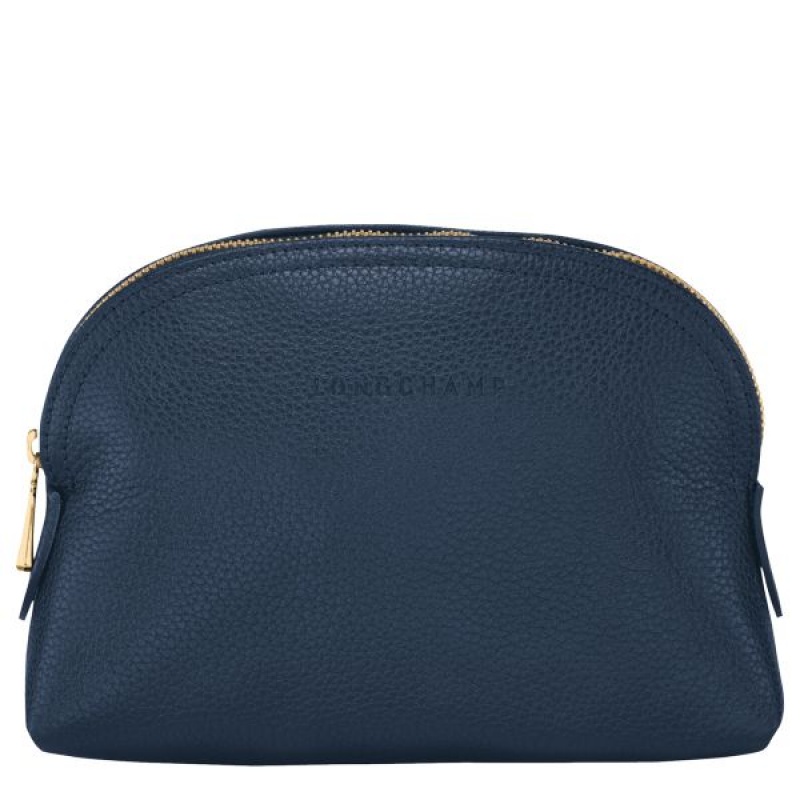 Navy Longchamp Le Foulonne Women's Pouches | 59461-PHQE