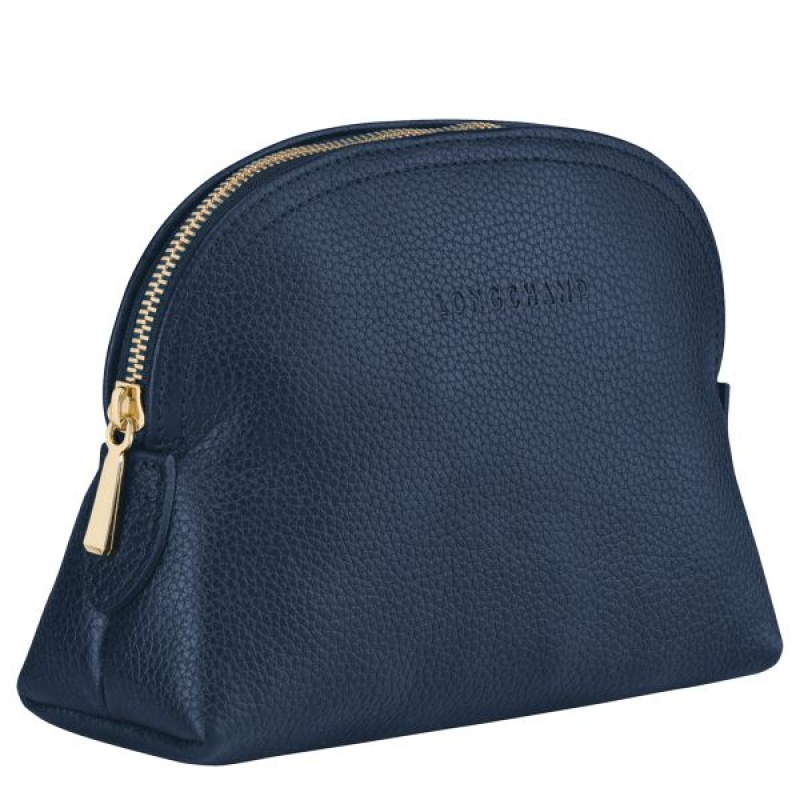 Navy Longchamp Le Foulonne Women's Pouches | 59461-PHQE