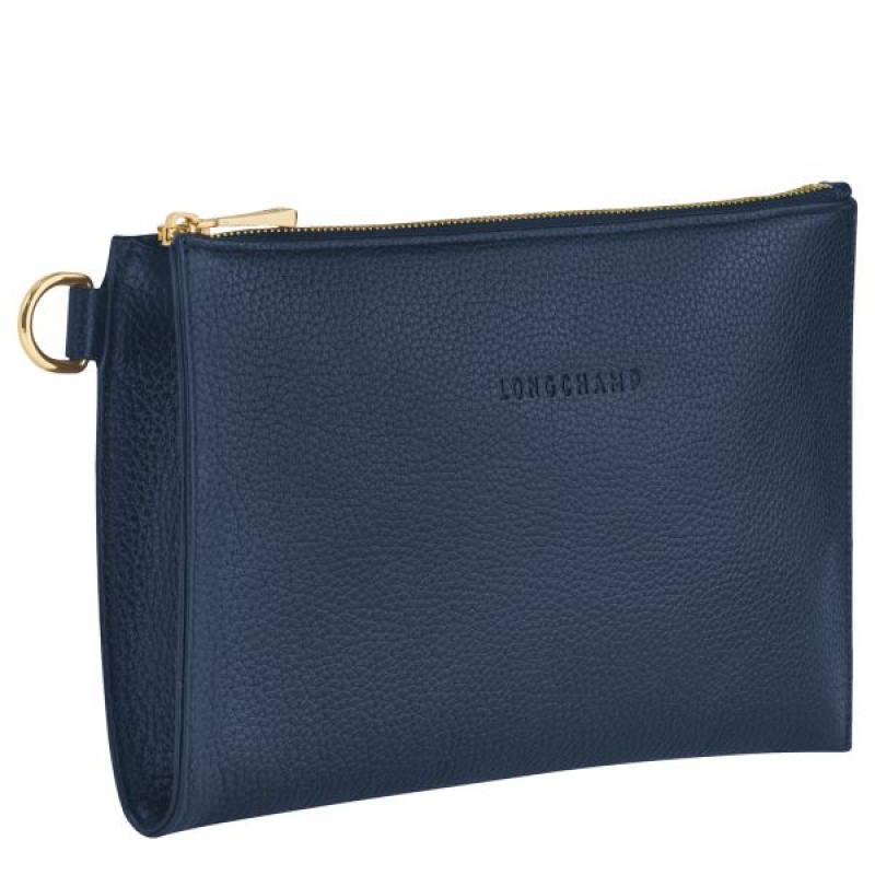 Navy Longchamp Le Foulonne Women's Pouches | 26473-WTLR