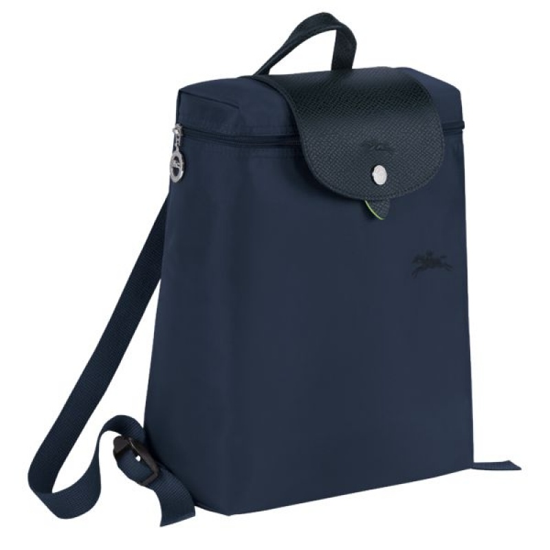 Navy Longchamp Le Pliage M Women's Backpacks | 68531-QZPO