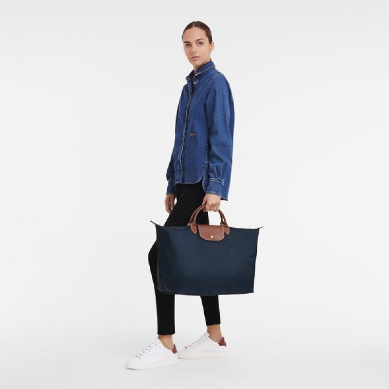 Navy Longchamp Le Pliage Original S Women's Travel Bags | 83570-VTMN