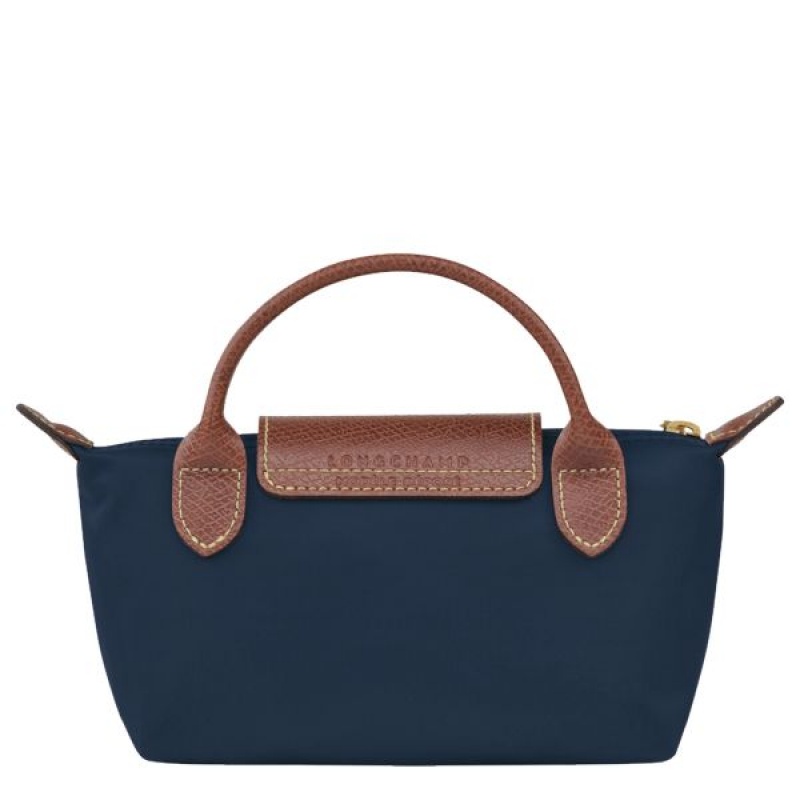 Navy Longchamp Le Pliage Original With Handle Men's Pouches | 81365-BRJM