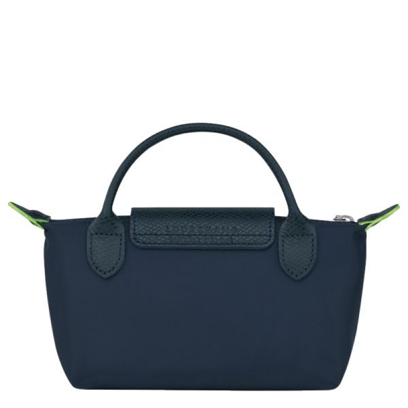 Navy Longchamp Le Pliage With Handle Men's Pouches | 81437-XNYJ