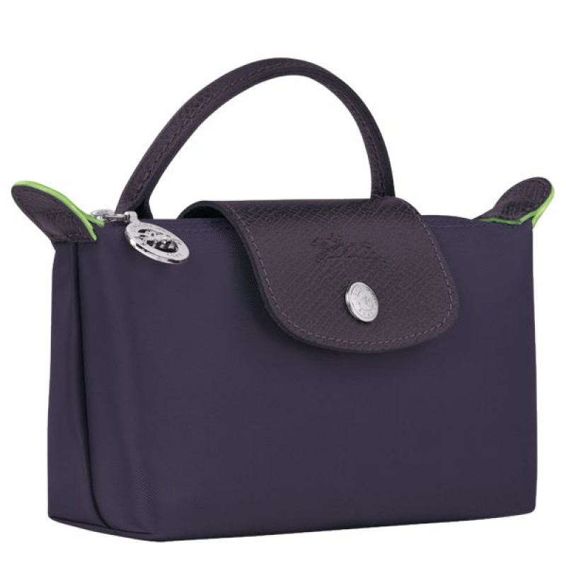 Navy Longchamp Le Pliage With Handle Men's Pouches | 64923-DBLC