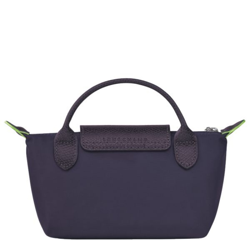 Navy Longchamp Le Pliage With Handle Men's Pouches | 64923-DBLC