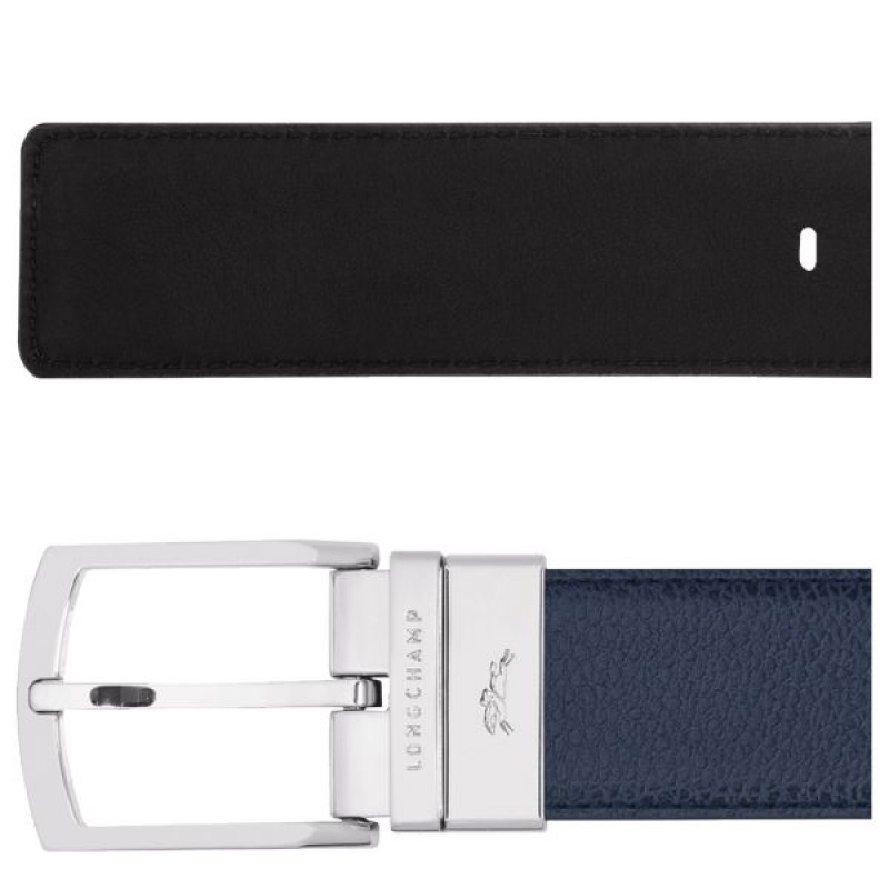 Navy / Black Longchamp Le Foulonne Men's Belts | 08367-BFSA