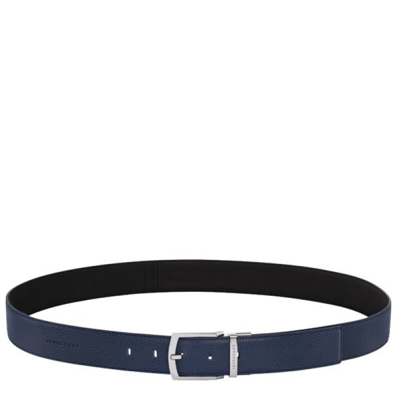 Navy / Black Longchamp Le Foulonne Men\'s Belts | 08367-BFSA