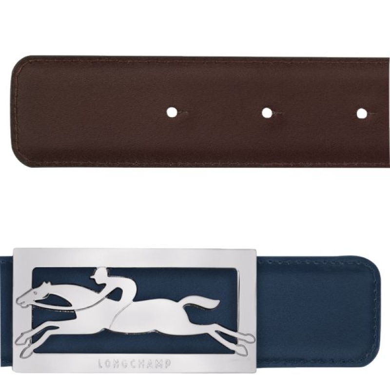 Navy / Burgundy Longchamp Delta Box Men's Belts | 95036-OTYZ