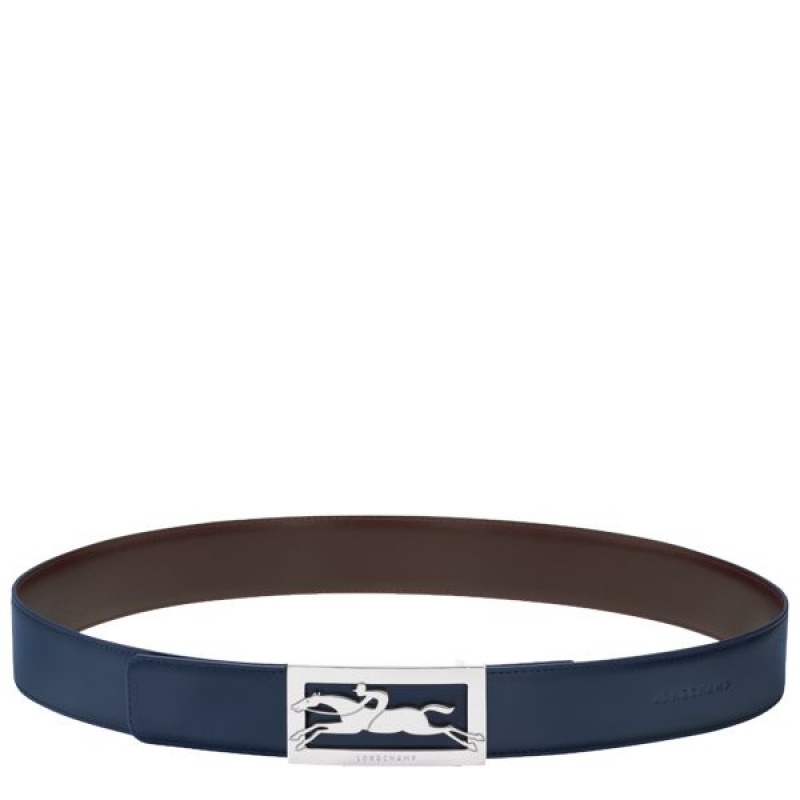 Navy / Burgundy Longchamp Delta Box Men\'s Belts | 95036-OTYZ