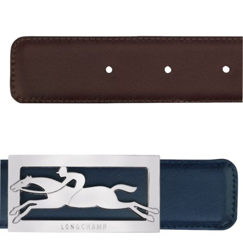 Navy / Burgundy Longchamp Delta Box Men's Belts | 12847-JADH