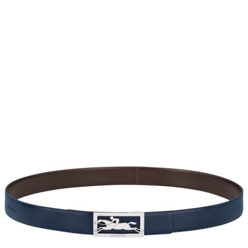 Navy / Burgundy Longchamp Delta Box Men's Belts | 12847-JADH