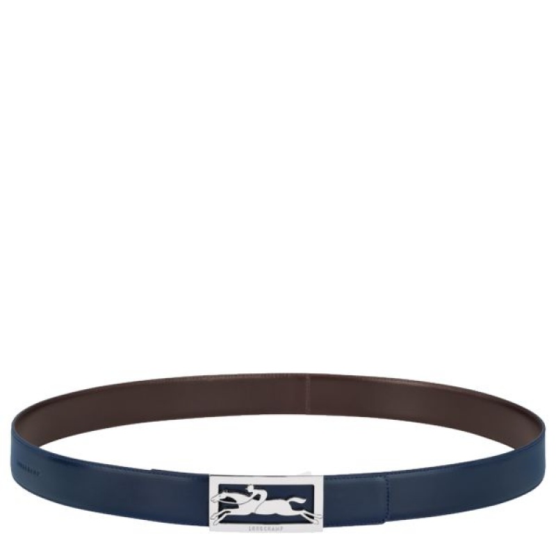 Navy / Burgundy Longchamp Delta Box Men\'s Belts | 12847-JADH