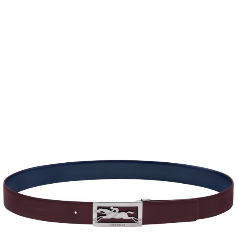 Navy / Burgundy Longchamp Delta Box Men's Belts | 06789-IXDT