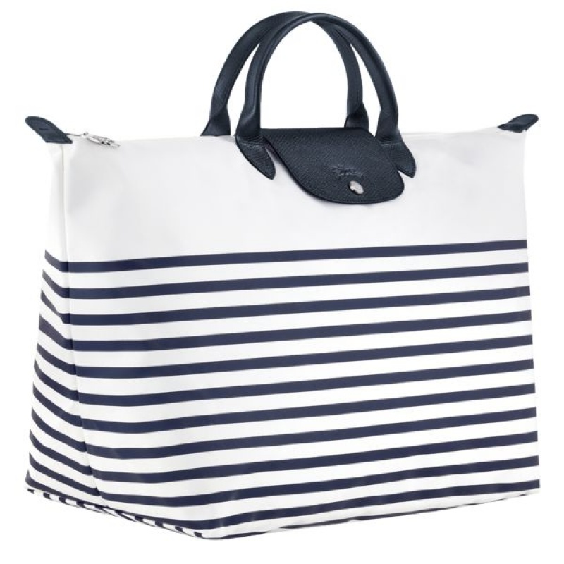 Navy / White Longchamp Le Pliage Collection S Men's Travel Bags | 60985-UYKL