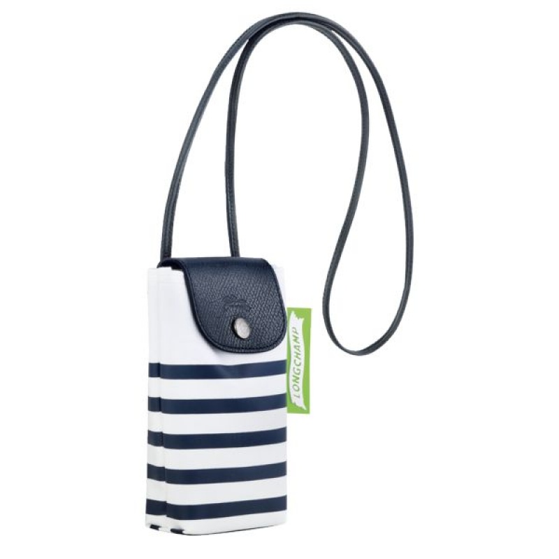 Navy / White Longchamp Le Pliage Collection Women's Phone Case | 07156-XEMV