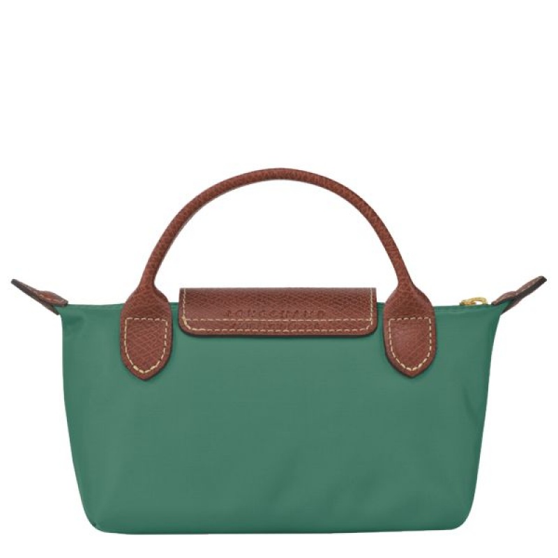 Olive Longchamp Le Pliage Original With Handle Women's Pouches | 89167-FRZJ