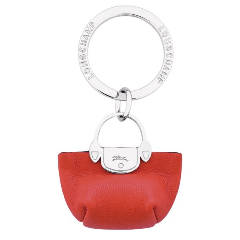 Orange Longchamp Le Pliage Cuir Men's Key Rings | 09354-DMGS