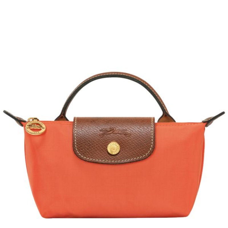 Orange Longchamp Le Pliage Original With Handle Women\'s Pouches | 59617-HAXS