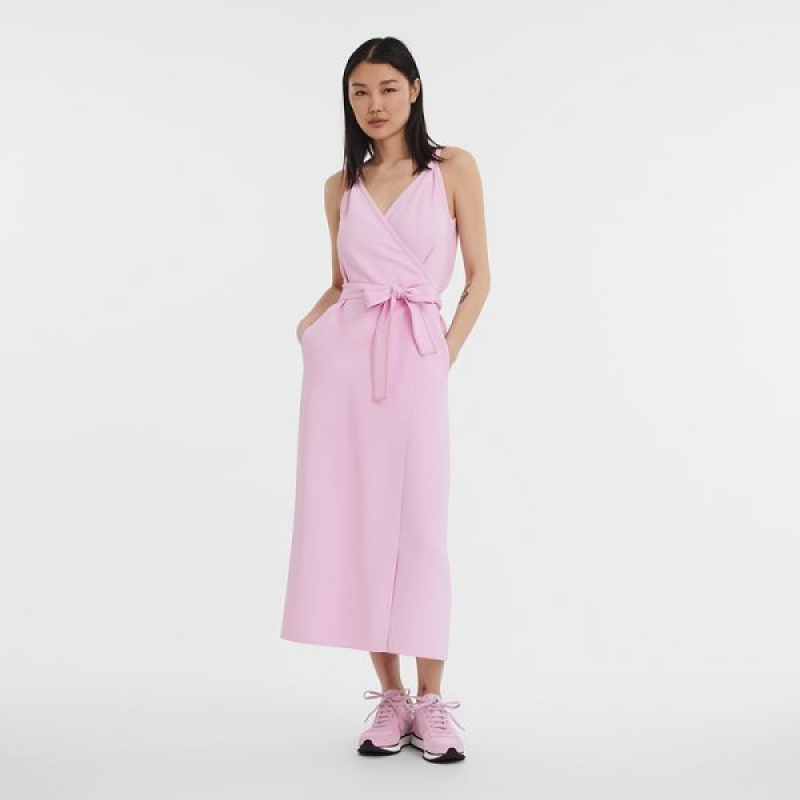 Pink Longchamp Crepe Women's Dress | 68075-PEUT