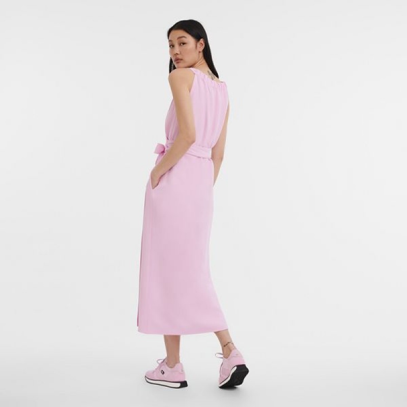 Pink Longchamp Crepe Women's Dress | 68075-PEUT