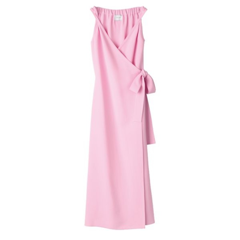 Pink Longchamp Crepe Women\'s Dress | 68075-PEUT