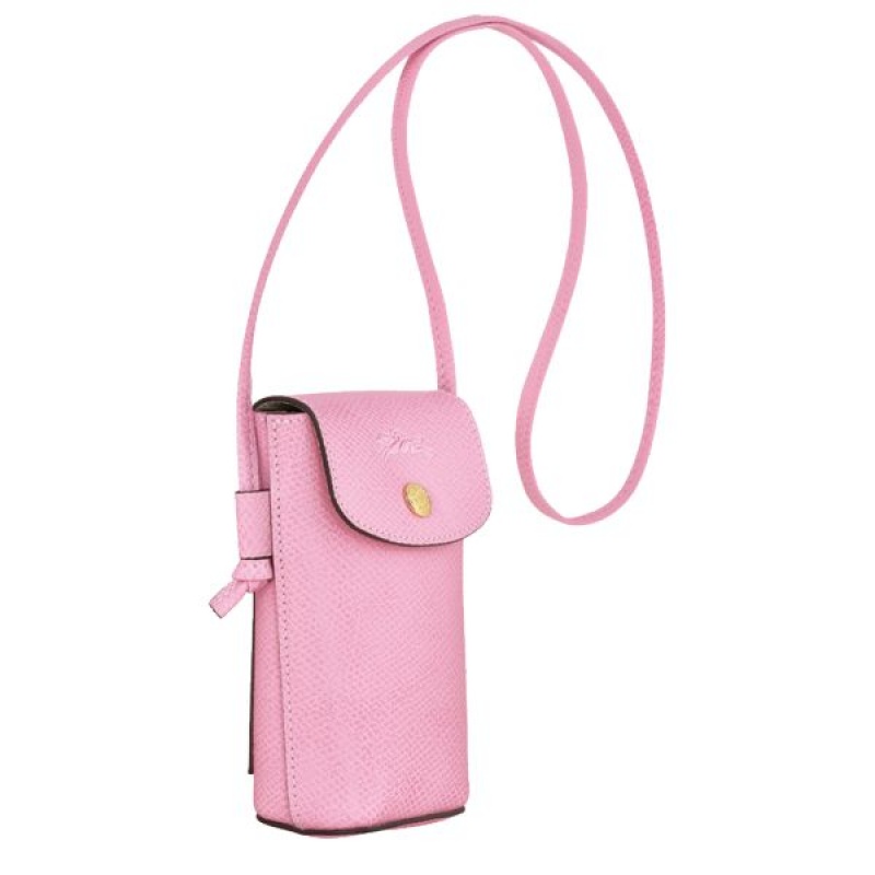 Pink Longchamp Epure With Leather Lace Men's Phone Case | 04529-WKOV