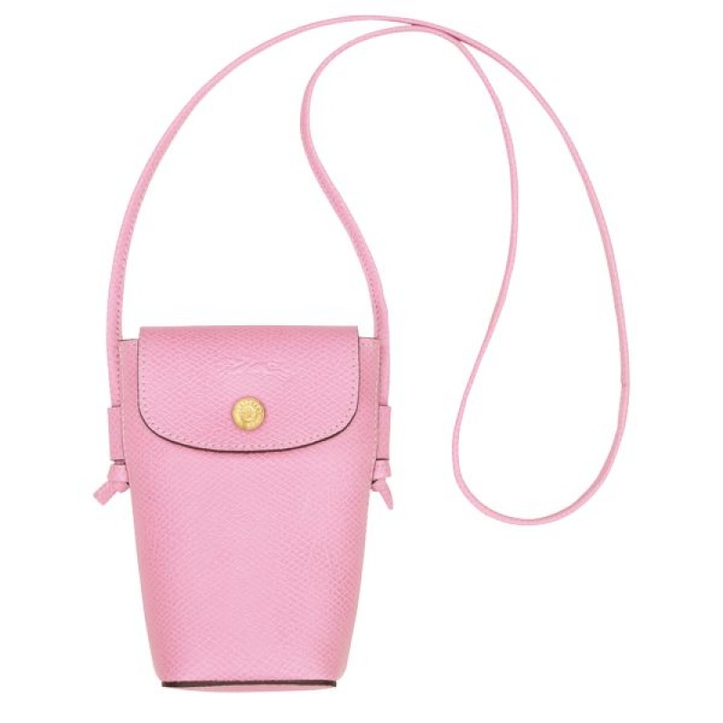 Pink Longchamp Epure With Leather Lace Men's Phone Case | 04529-WKOV