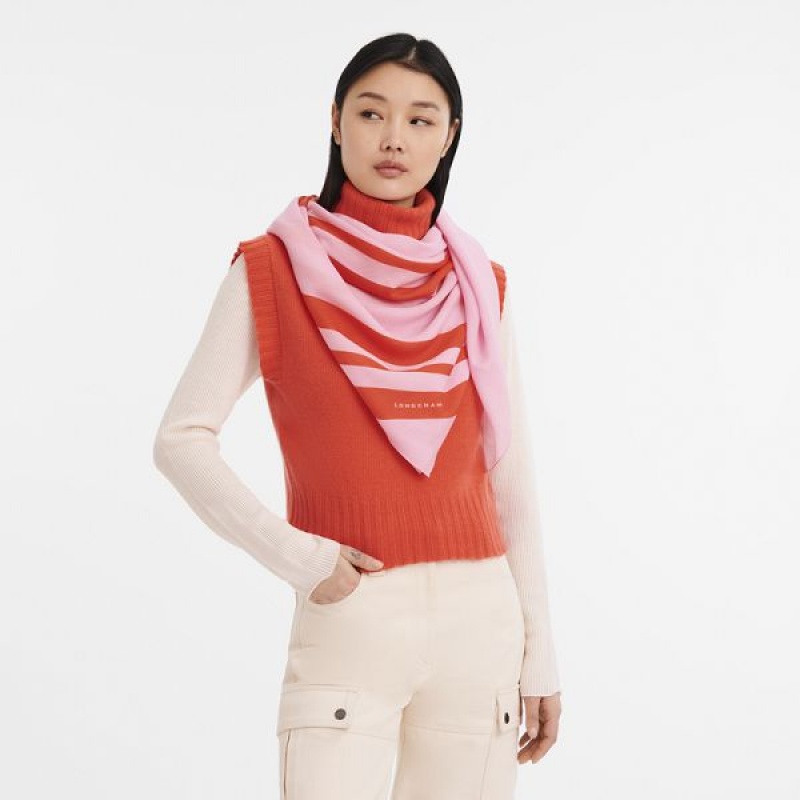 Pink Longchamp Le Pliage Casaque Women's Scarf | 30842-QZEP