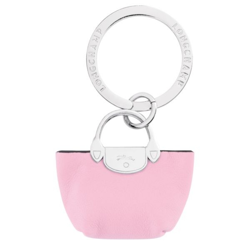 Pink Longchamp Le Pliage Cuir Women's Key Rings | 12637-DLCW