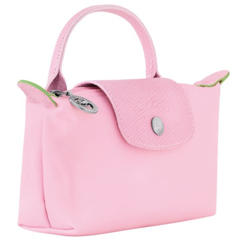 Pink Longchamp Le Pliage With Handle Men's Pouches | 28476-HDYN