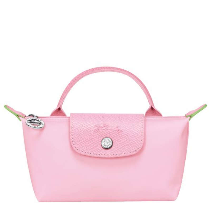 Pink Longchamp Le Pliage With Handle Women\'s Pouches | 93154-DXSJ