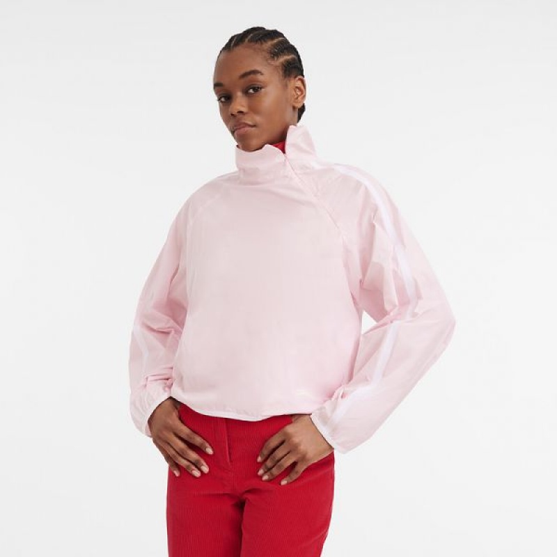 Pink Longchamp Matte Satin Women's Jackets | 79061-JWQN