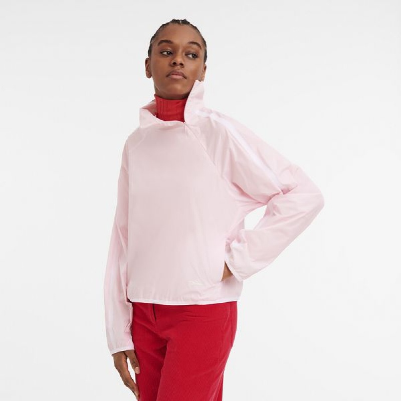 Pink Longchamp Matte Satin Women's Jackets | 79061-JWQN